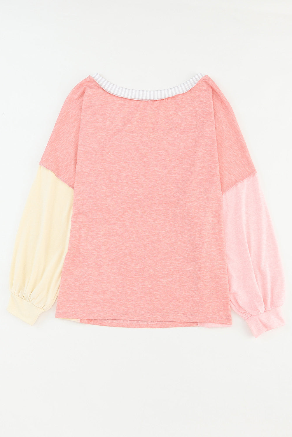 Striped Color Block Splicing Long Sleeve T Shirt