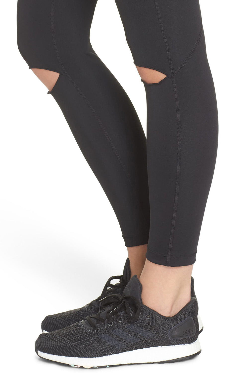 Distressed Mesh Splicing Skinny Leggings