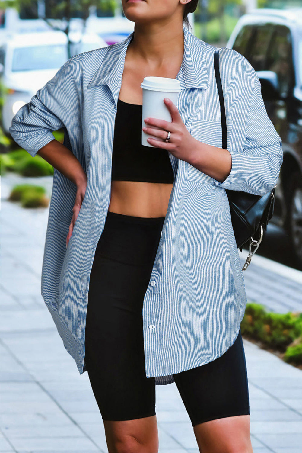 Oversized Boyfriend Striped Shirt