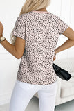 Animal Spotted Print Round Neck Long Sleeve Top