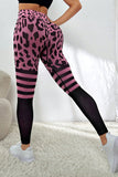 Leopard Stripe Patch Butt Lifting High Waist Yoga Pants