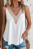 White Eyelet Strappy Scoop-Neck Tank Top