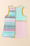 Contrast Trim Color Block V Neck Tank Top