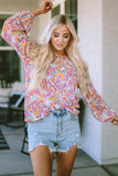 Boho Paisley Printed Peasant Sleeve Blouse