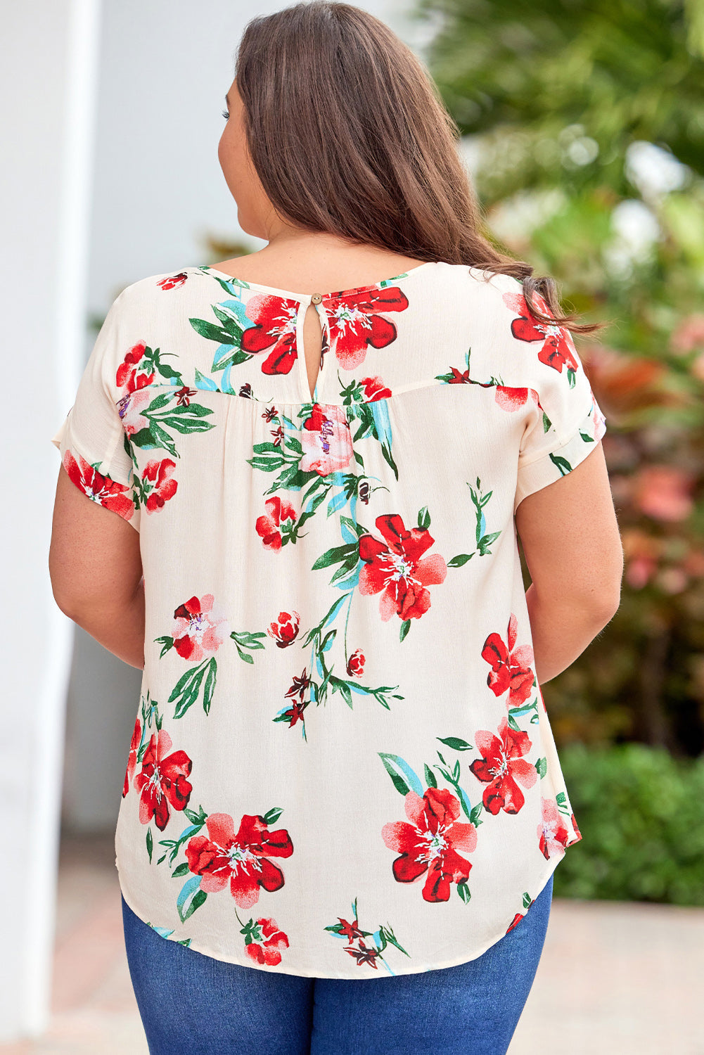 Plus Size Floral Print T-shirt