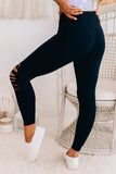 Black Cut-out Skinny High Waist Leggings