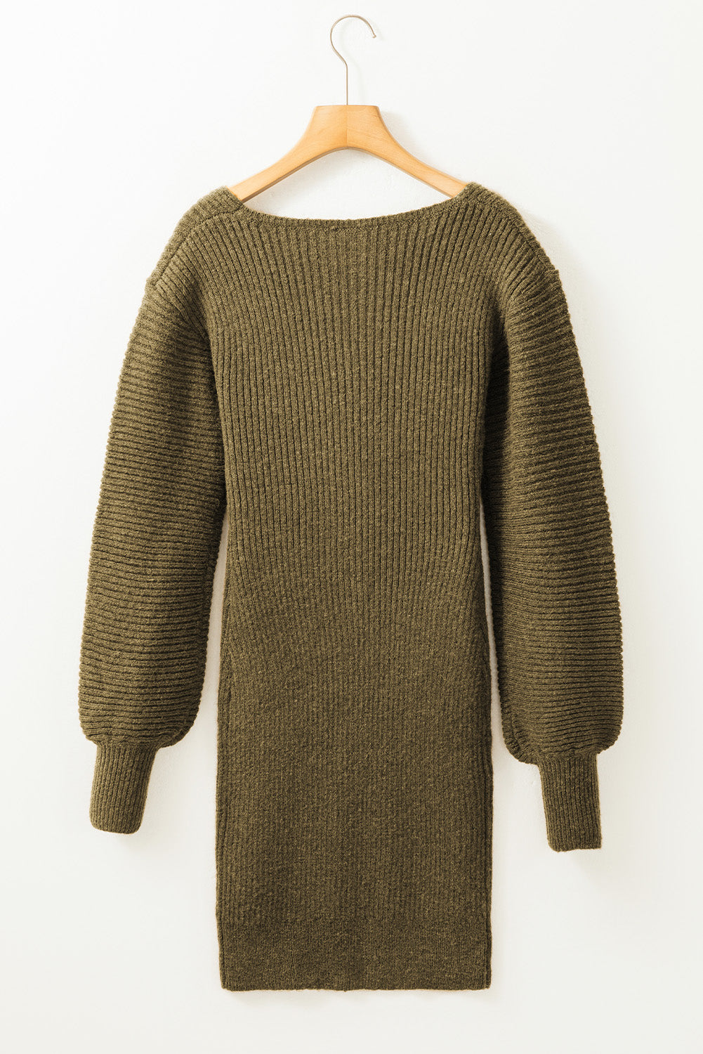 V Neck Bodycon Sweater Dress