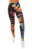 Tie Dye multicolore évider les leggings de vêtements de sport de remise en forme