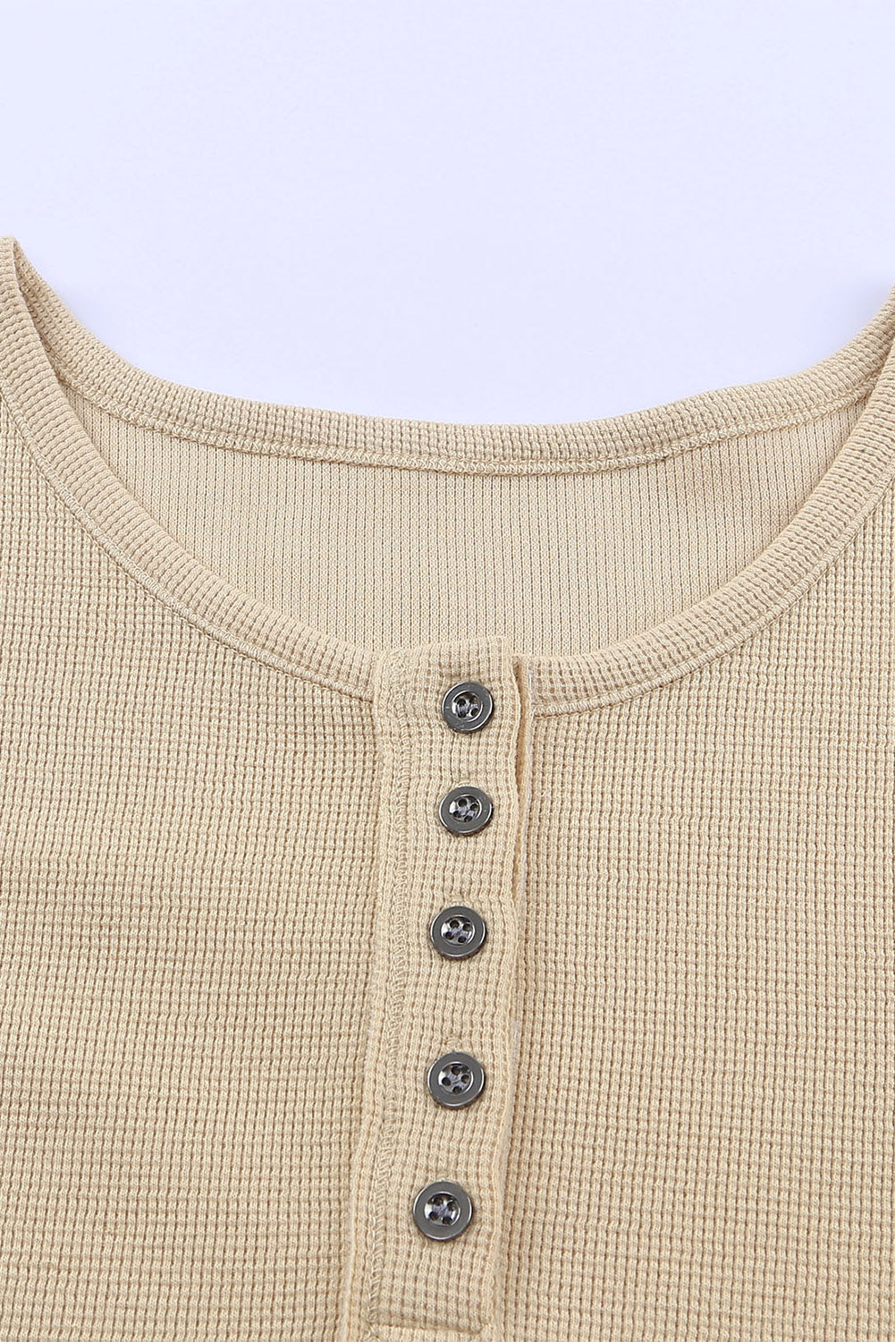 Waffle Knit Henley Top