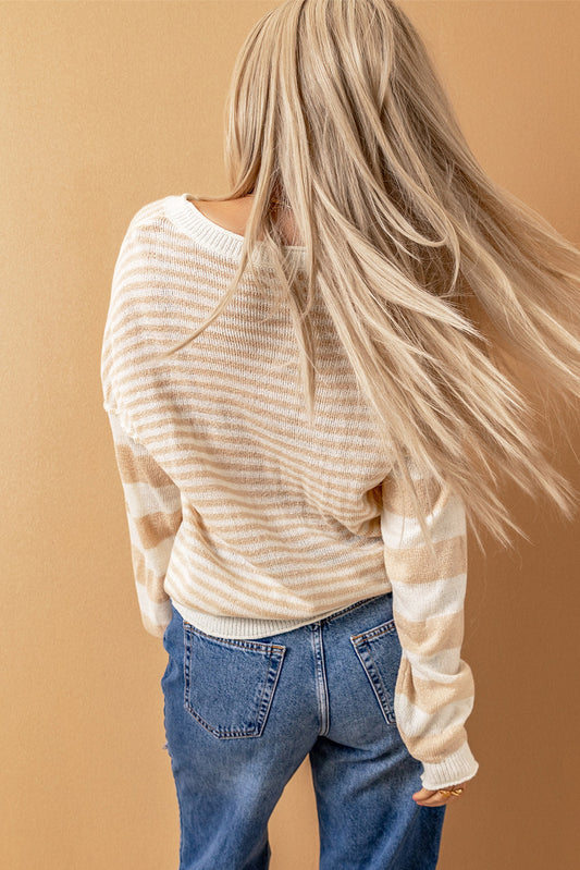 Striped Drop Shoulder Sweater