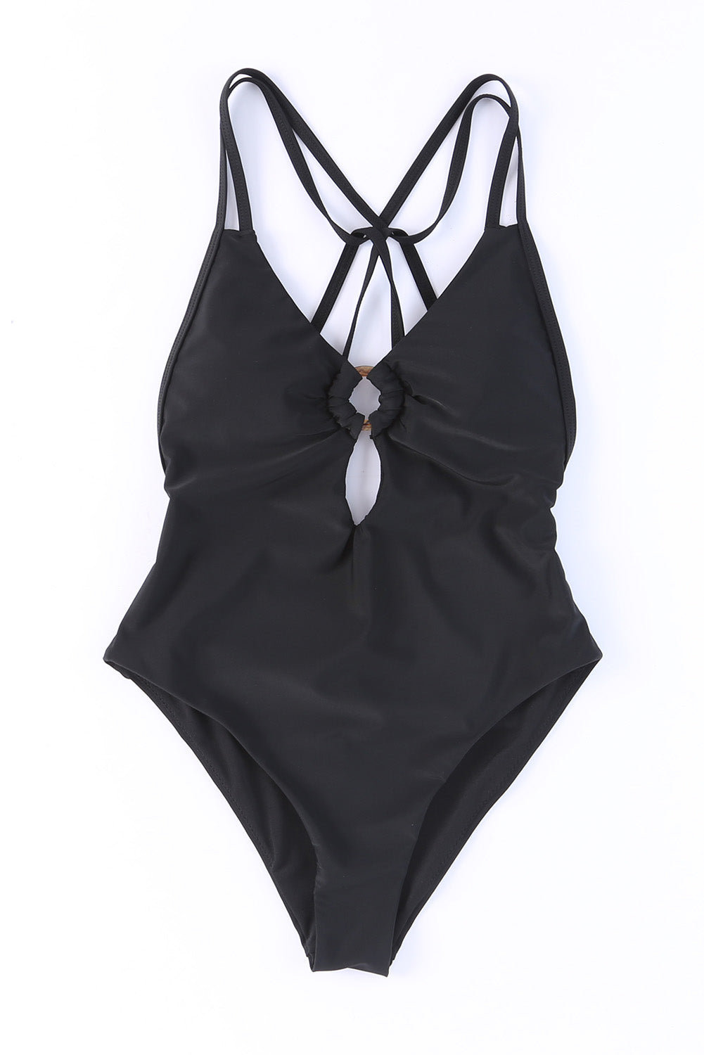 O-ring Decor Hollowed Strappy One Piece Swimsuit