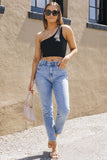 One Shoulder Sleeveless Crop Top