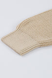 Cable Ribbed Knit Mix Pattern Puff Sleeve Sweater