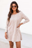 Long Sleeve Animal Print T-shirt Dress