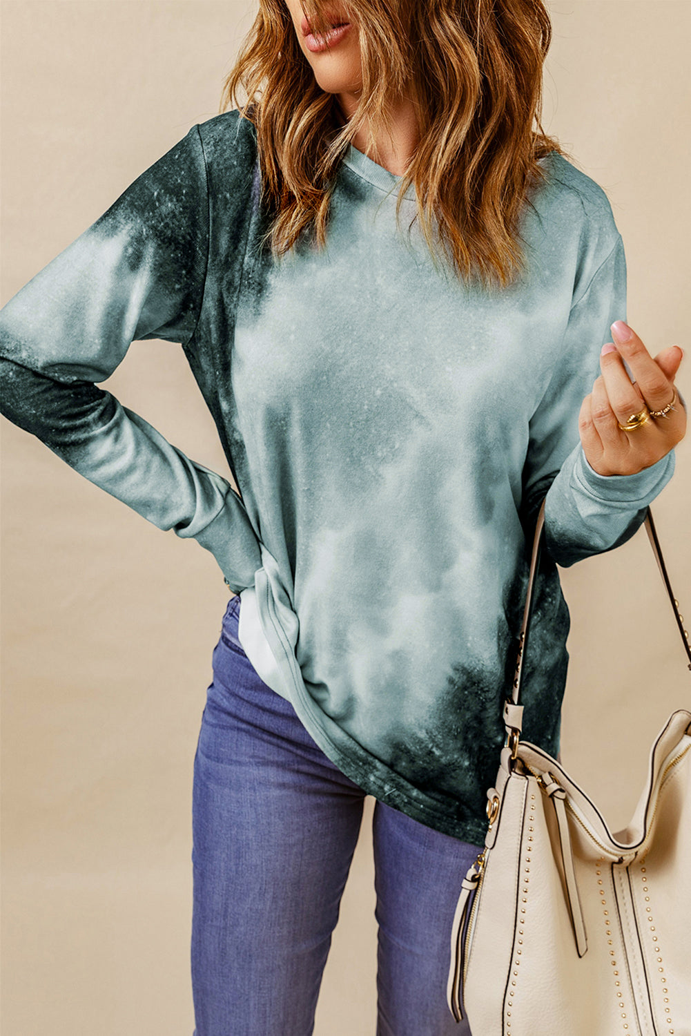 Ombre Tie-dye Long Sleeve Top