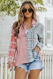 Plaid Contrast Color Block Shirt