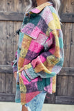 Multicolor Brushed Plaid Pocketed Oversize Shacket