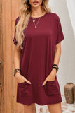 Side Pockets Short Sleeve Tunic Top