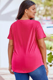 Rose T-shirt en tricot côtelé Grande taille