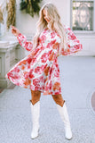 Floral Print Smocked Puff Sleeve Mini Dress