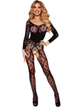 Patterned Crotchless Body Stockings