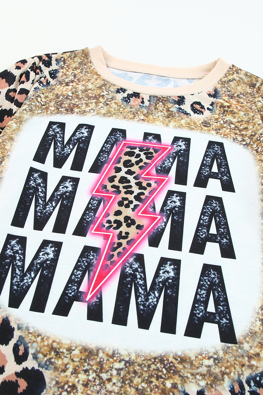 T-shirt teint léopard graphique MAMA Lightning