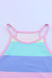 Multicolor Colorblock Knit Tank Top