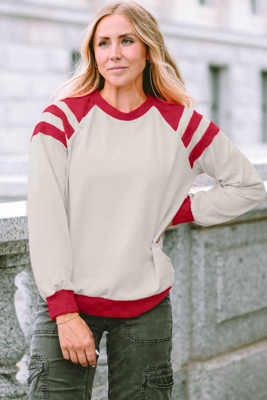 Color Block Raglan Long Sleeve Top