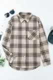 Chest Pocket Plaid Pattern Long Sleeve Shirt