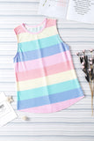 Multicolor Colorblock Knit Tank Top