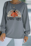 Sweat-shirt gris Halloween SPOOKY VIBES citrouille graphique