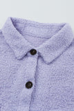 Plush Button Down Pocketed Shirt Jacket