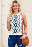 Aztec Geometric Print Knitted Tank Top