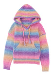 Pull à capuche multicolore ombré avec poche kangourou