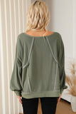 Exposed Seam Patchwork Dolman Sleeve Top