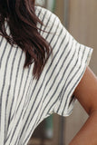 Short Sleeves Striped Shirt Dress