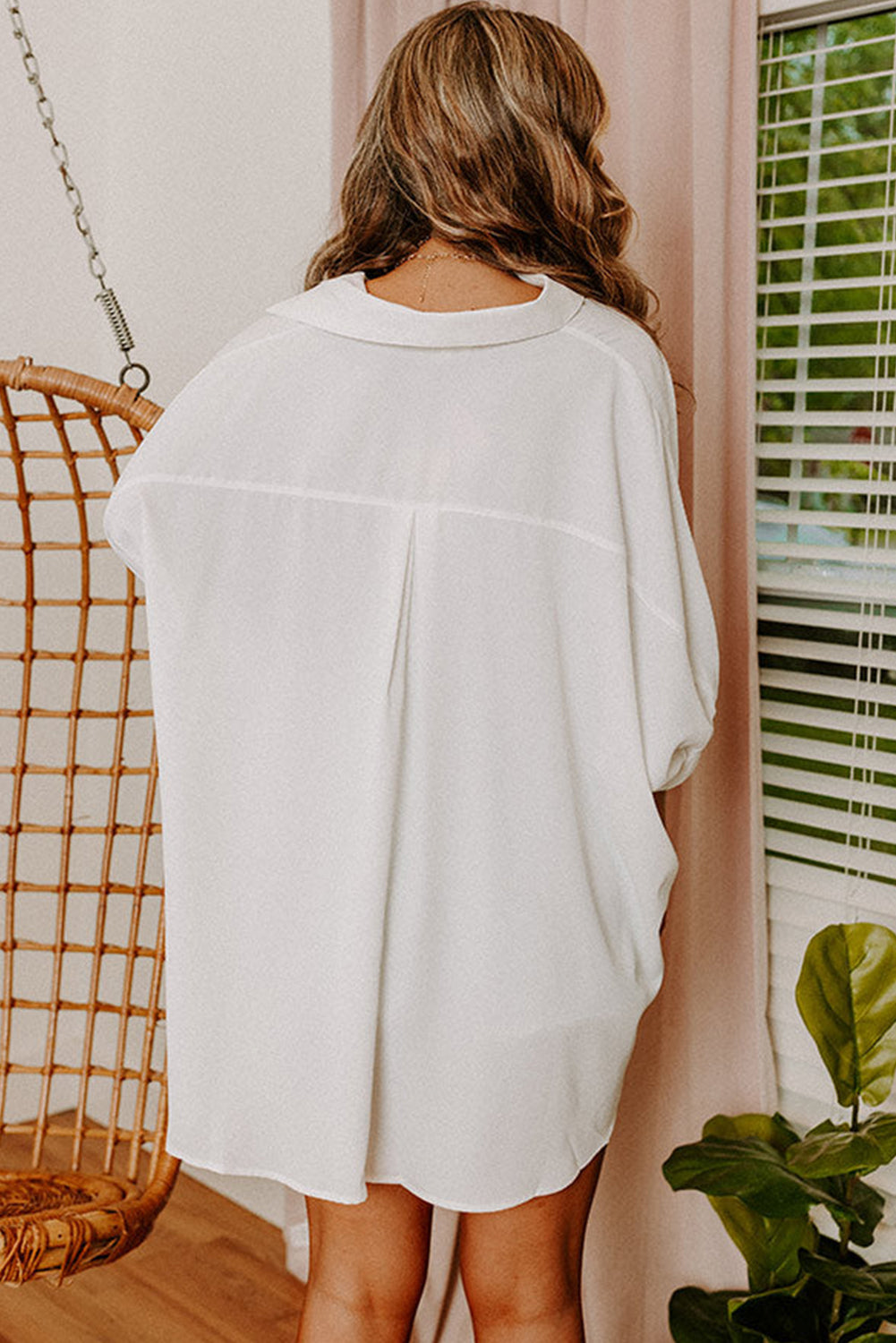 3/4 Puff Sleeve Oversize Shirt