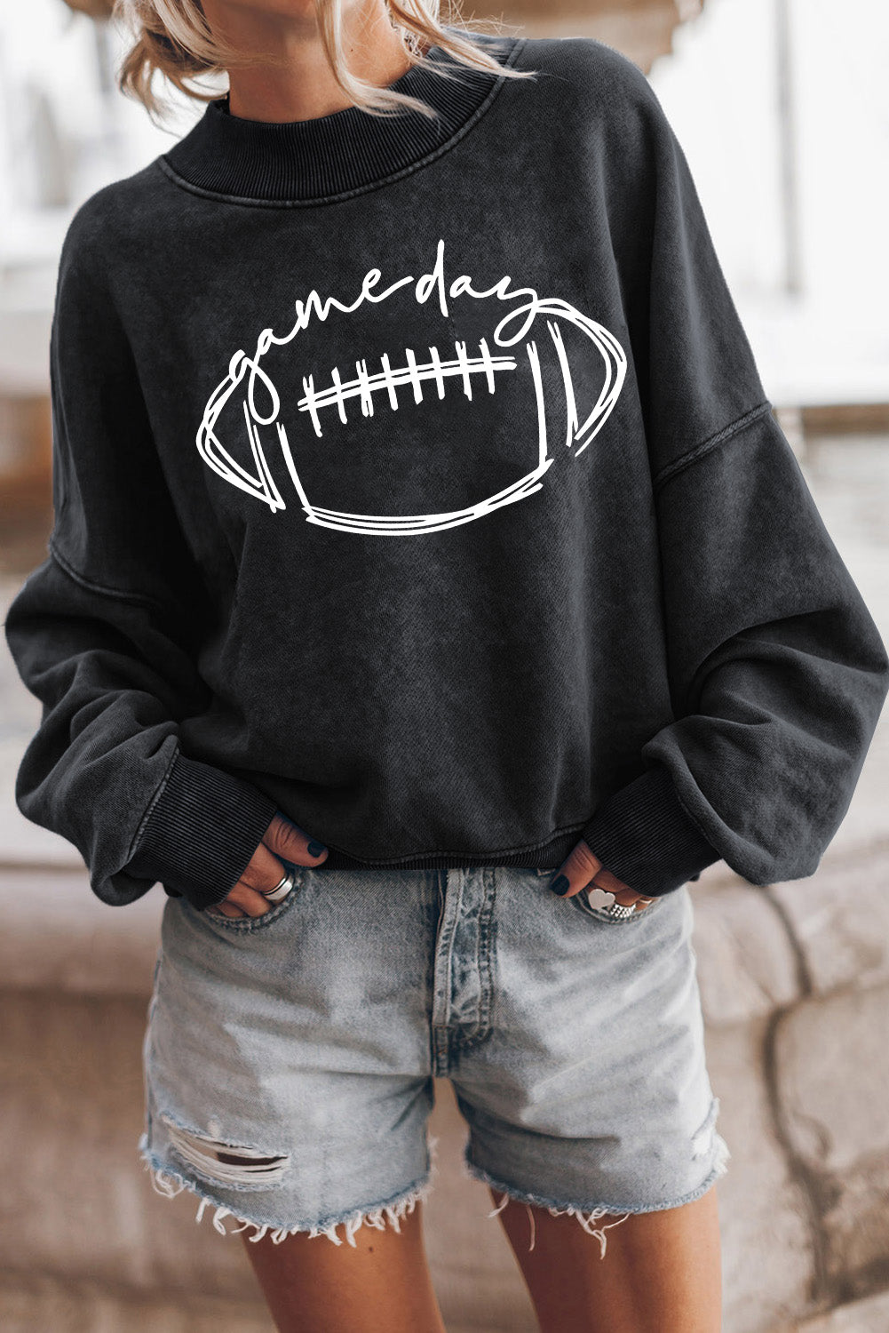 Orange Drop Shoulder Crew Neck Pullover Sweatshirt