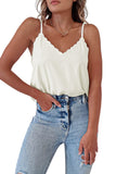 Scalloped V Neck Embroidered Camisole Top