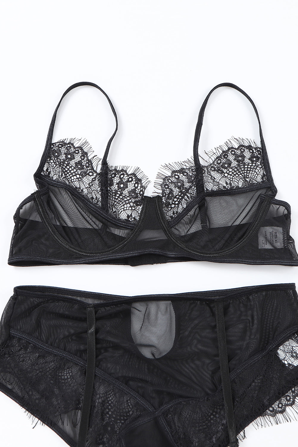 Lace Mesh Patchwork Plus Size Lingerie Set