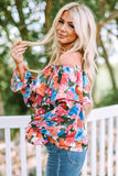 Floral Print Ruffled Off Shoulder Blouse