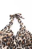 Leopard Halter Camisole and Panty Tankini Set