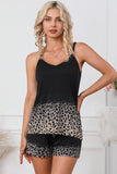 Gradient Leopard Lace V Neckline Tank Top