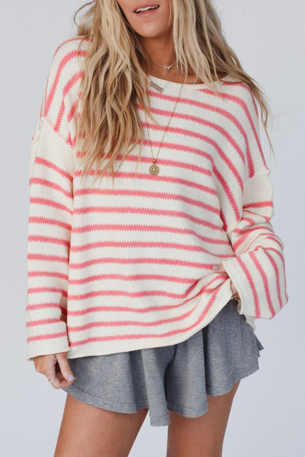 Striped Drop Shoulder Oversized Sweater