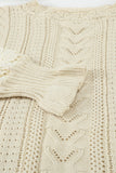 Crochet Lace Pointelle Knit Sweater