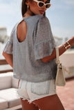 Ruffled Sleeves Sequin Blouse