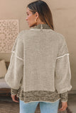 Cardigan gris à poches en tricot texturé