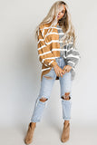 Stripe Oversized Contrast Printed Dropped Shoulder Top