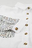 Leopard Patchwork Corduroy Buttoned Shirt Jacket