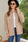 Plaid Patchwork Buttoned Sherpa Shirt Jacket